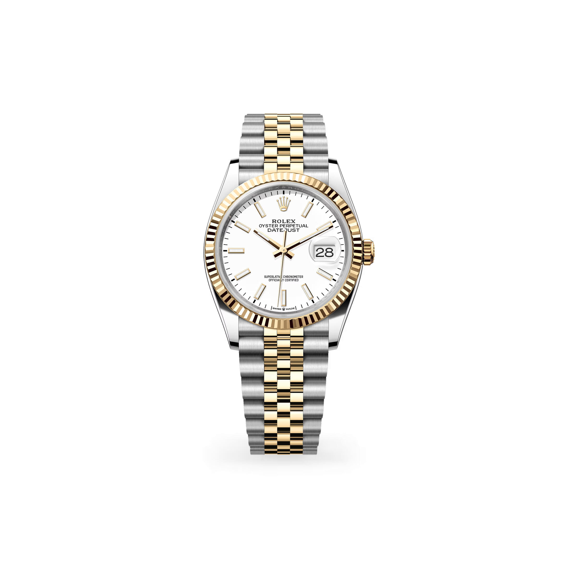 R01ex datejust 36 oyster, 36 mm, oystersteel and yellow gold m126233-0019